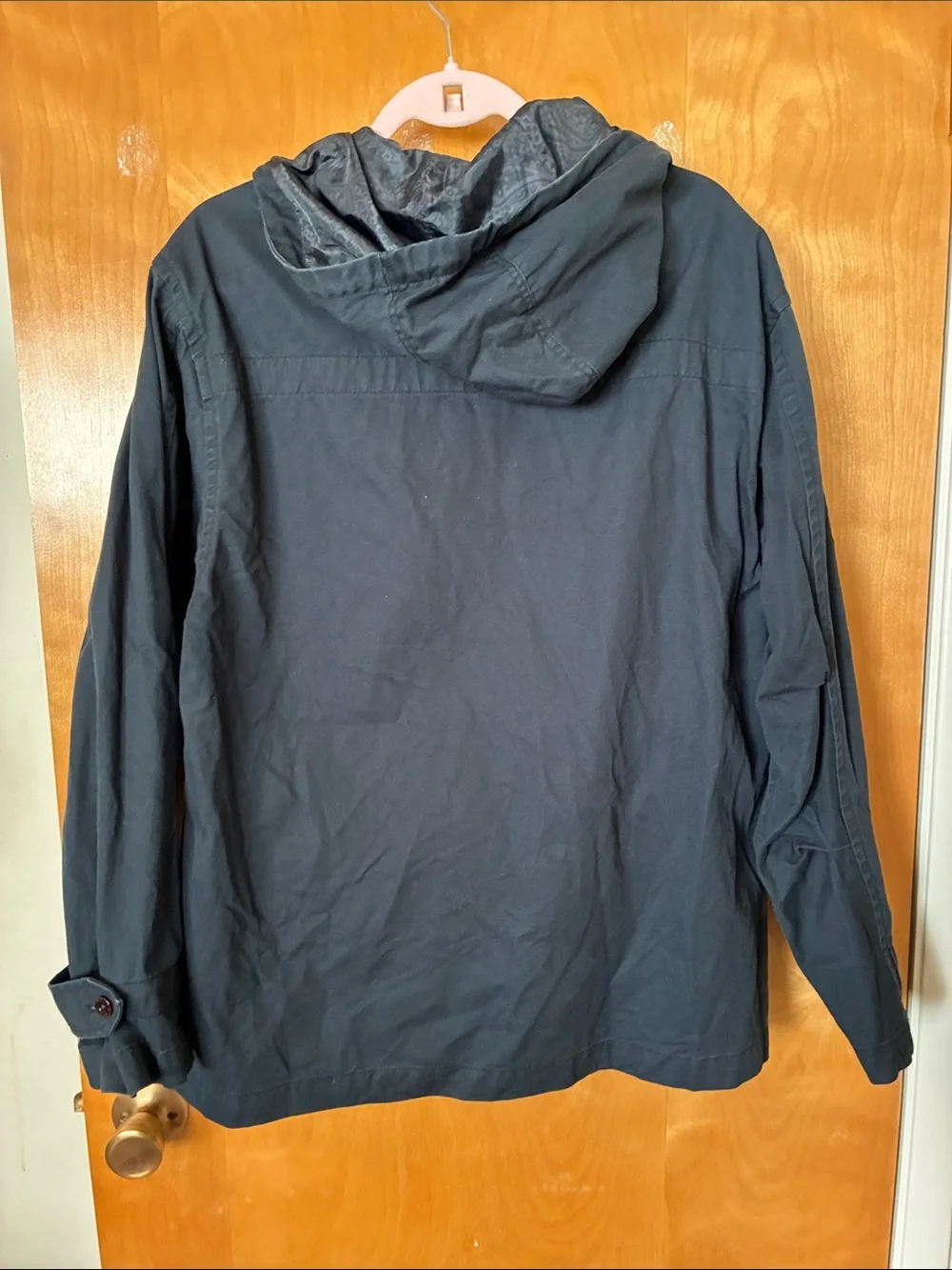 Pretty Green Navy Hooded Military Pullover Jacket Sz M